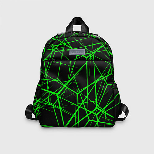 Детский рюкзак Зеленые Полигоны Матрица / 3D-принт – фото 1