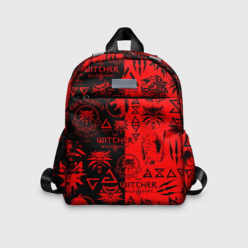 Детский рюкзак THE WITCHER LOGOBOMBING BLACK RED / 3D-принт – фото 1