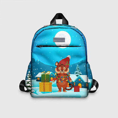Детский рюкзак Новый год 2022 Тигр с подарками / 3D-принт – фото 1