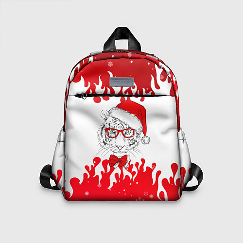 Детский рюкзак Новогодний тигр Нарисованный огонь / 3D-принт – фото 1