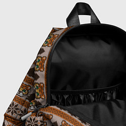 Детский рюкзак Вязаный новогодний стиль ёлка и тигренок, цвет: 3D-принт — фото 2