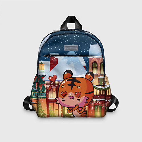 Детский рюкзак Влюбленный новогодний тигренок / 3D-принт – фото 1