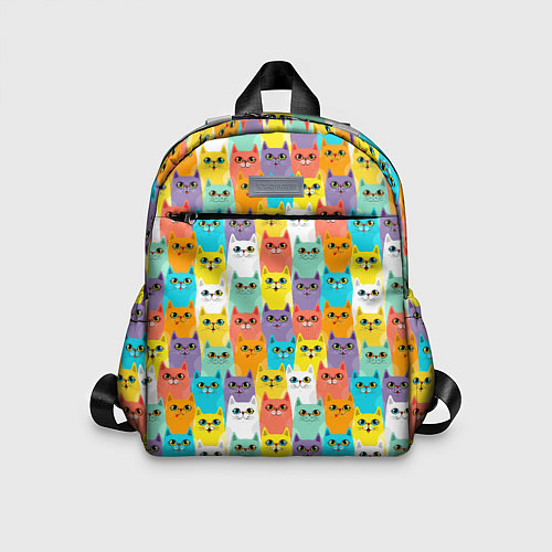 Детский рюкзак Разноцветные Мультяшные Котики / 3D-принт – фото 1