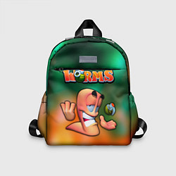 Детский рюкзак Worms, Червячки, цвет: 3D-принт