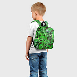 Детский рюкзак Тропические листья на темном фоне, цвет: 3D-принт — фото 2
