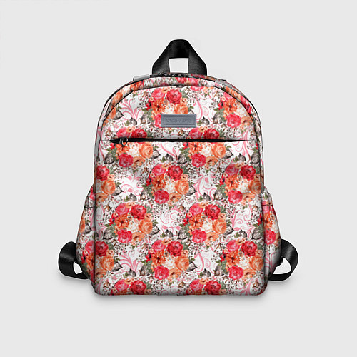 Детский рюкзак Цветы - розы паттерн / 3D-принт – фото 1