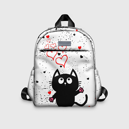 Детский рюкзак Влюблённый котик Cat Love / 3D-принт – фото 1