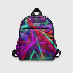 Детский рюкзак НЕОНОВЫЕ ЛАЗЕРНЫЕ ЛУЧИ, цвет: 3D-принт