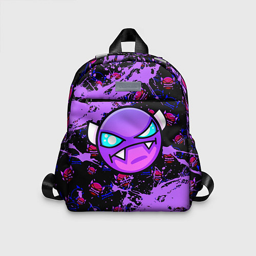 Детский рюкзак Геометри Дэш фиолетовый Geometry Dash / 3D-принт – фото 1