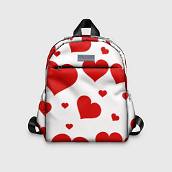 Детский рюкзак Красные сердечки Heart, цвет: 3D-принт