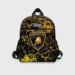 Детский рюкзак Lamborghini золотые трещины, цвет: 3D-принт