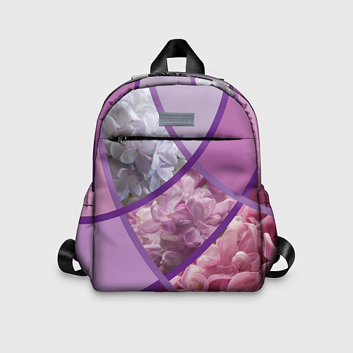 Детский рюкзак Весна Полосатый принт Сирень / 3D-принт – фото 1