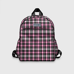 Детский рюкзак Шотландская клетка Tartan scottish роз-черно-бел