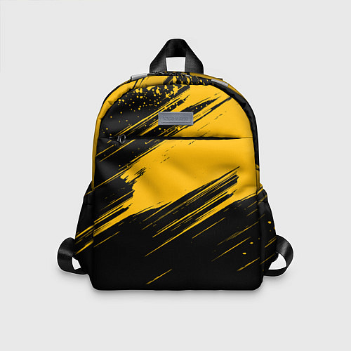 Детский рюкзак Black and yellow grunge / 3D-принт – фото 1