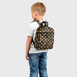 Детский рюкзак Золотые звезды на черном, цвет: 3D-принт — фото 2