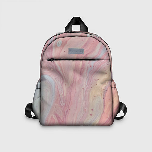 Детский рюкзак Мраморный дизайн с розовыми, синими и желтыми цвет / 3D-принт – фото 1