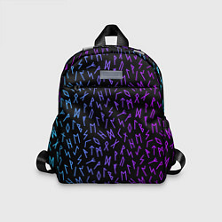 Детский рюкзак Рунический алфавит Neon pattern, цвет: 3D-принт