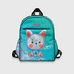 Детский рюкзак Серый маленький волк, цвет: 3D-принт