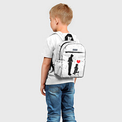 Детский рюкзак Banksy - ребенок на велосипеде, цвет: 3D-принт — фото 2