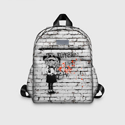 Детский рюкзак Banksy Девочка в Противогазе Бэнкси, цвет: 3D-принт