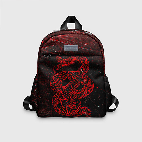 Детский рюкзак Красная Змея Red Snake Глитч / 3D-принт – фото 1