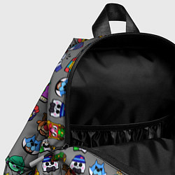 Детский рюкзак Значки на скины Бравл Старс Brawl Серый градиент П, цвет: 3D-принт — фото 2