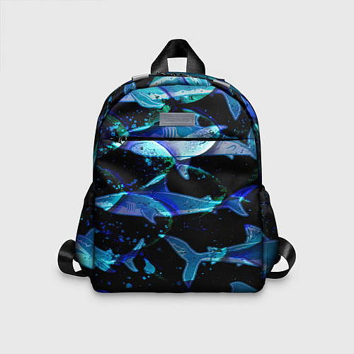 Детский рюкзак На дне морском Акулы / 3D-принт – фото 1