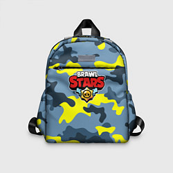 Детский рюкзак Brawl Stars Камуфляж Жёлто-Голубой, цвет: 3D-принт