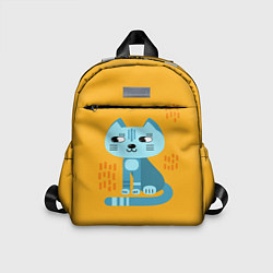 Детский рюкзак Очаровательный котик в плоском стиле в ярких цвета, цвет: 3D-принт