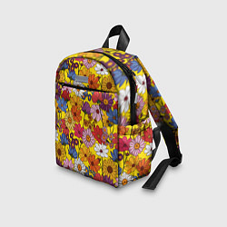 Детский рюкзак Цветочки-лютики на желтом фоне, цвет: 3D-принт — фото 2