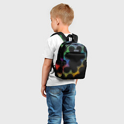 Детский рюкзак Геометрический узор Neon, цвет: 3D-принт — фото 2