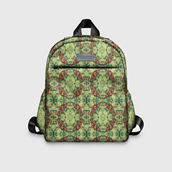 Детский рюкзак Зеленые и коричневые узоры, цвет: 3D-принт