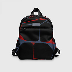 Детский рюкзак Геометрические линии сине-красные, цвет: 3D-принт