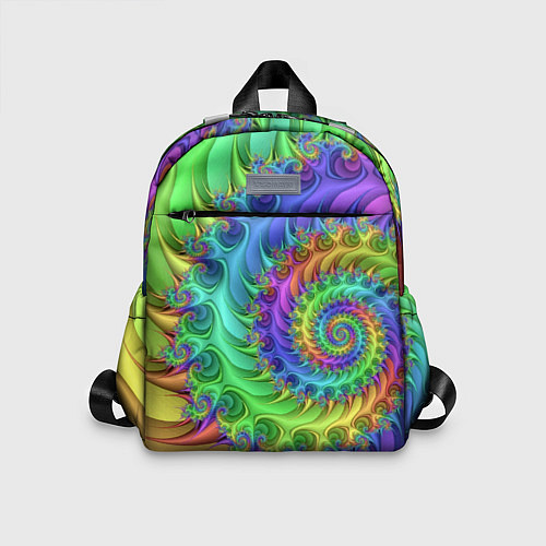 Детский рюкзак Красочная фрактальная спираль Узор Colorful fracta / 3D-принт – фото 1
