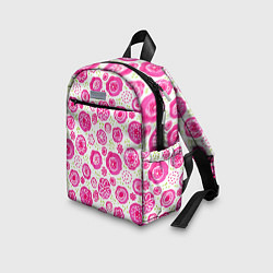 Детский рюкзак Яркие розовые цветы в дудл стиле, абстракция, цвет: 3D-принт — фото 2