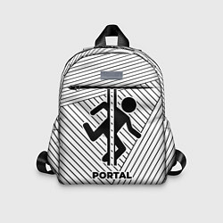 Детский рюкзак Символ Portal на светлом фоне с полосами, цвет: 3D-принт