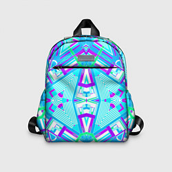 Детский рюкзак Геометрический орнамент в голубых тонах, цвет: 3D-принт