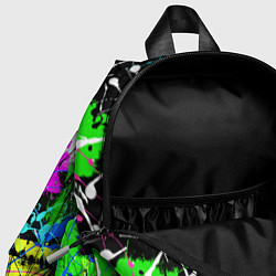 Детский рюкзак Разноцветные пятна краски на черном фоне, цвет: 3D-принт — фото 2