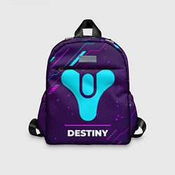 Детский рюкзак Символ Destiny в неоновых цветах на темном фоне, цвет: 3D-принт