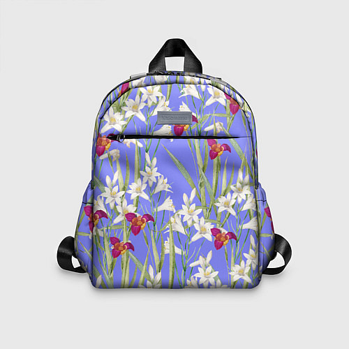 Детский рюкзак Цветы Белые Лилии и Красные Тигридии / 3D-принт – фото 1