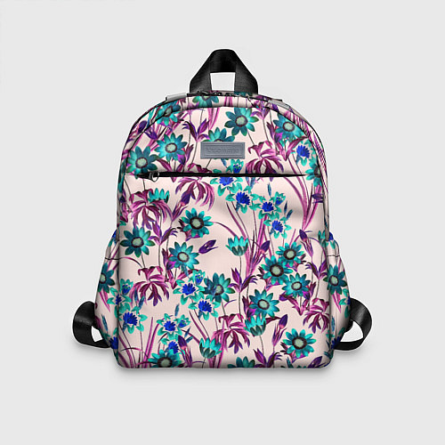 Детский рюкзак Цветы Летние Фиолетовые Рудбеки / 3D-принт – фото 1