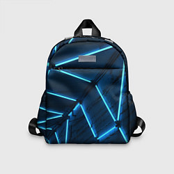 Детский рюкзак Неоновые лампы и кирпичный эффект - Голубой, цвет: 3D-принт