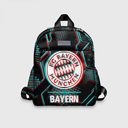 Детский рюкзак Bayern FC в стиле Glitch на темном фоне