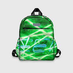Детский рюкзак Неоновые лучи и буквы - Зелёный