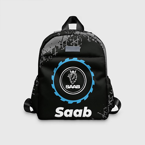 Детский рюкзак Saab в стиле Top Gear со следами шин на фоне / 3D-принт – фото 1