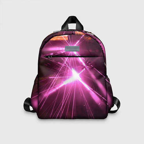 Детский рюкзак Неоновые лазеры во тьме - Розовый / 3D-принт – фото 1