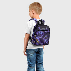 Детский рюкзак Неоновые фигуры с лазерами - Фиолетовый, цвет: 3D-принт — фото 2