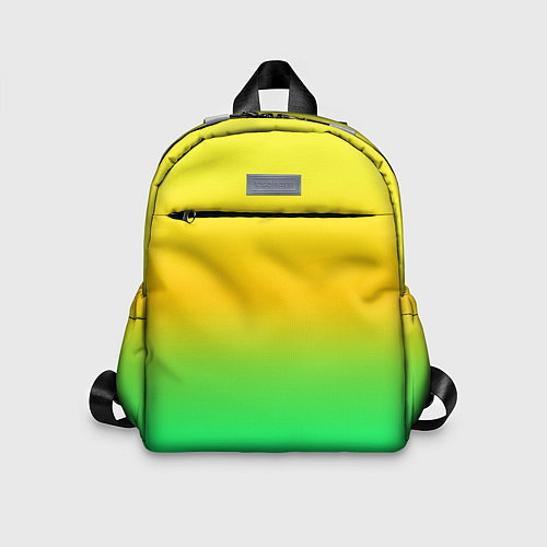 Детский рюкзак Неоновый градиентный желто-зеленый фон / 3D-принт – фото 1