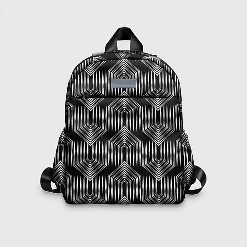 Детский рюкзак Геометрический узор арт-деко черно-белый / 3D-принт – фото 1