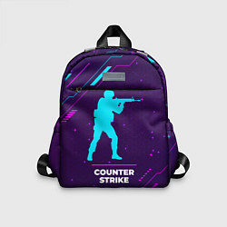 Детский рюкзак Символ Counter Strike в неоновых цветах на темном, цвет: 3D-принт